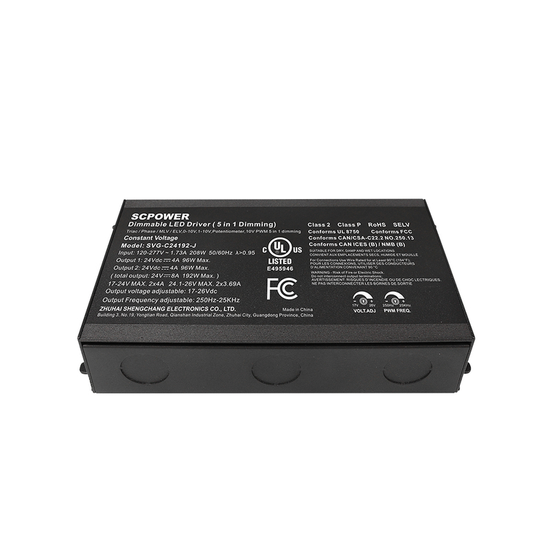 30W 60W 80W 96W 120W 150W 192W 200W 288W 300W 500W 600W CV สกรูฟรีในตัวกล่อง Triac Dimming Driver 0-10V 12V 24V 48V