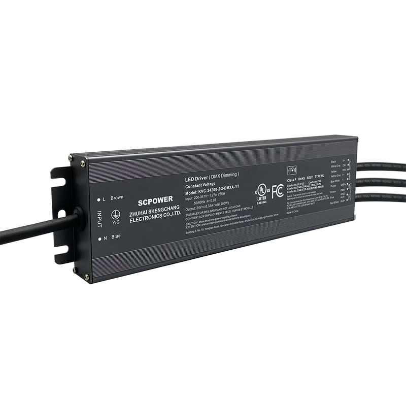 192W 200W CCT DMX512 Dimbar konstantsp&auml;nning LED-drivrutin 200 - 347 Volt AC