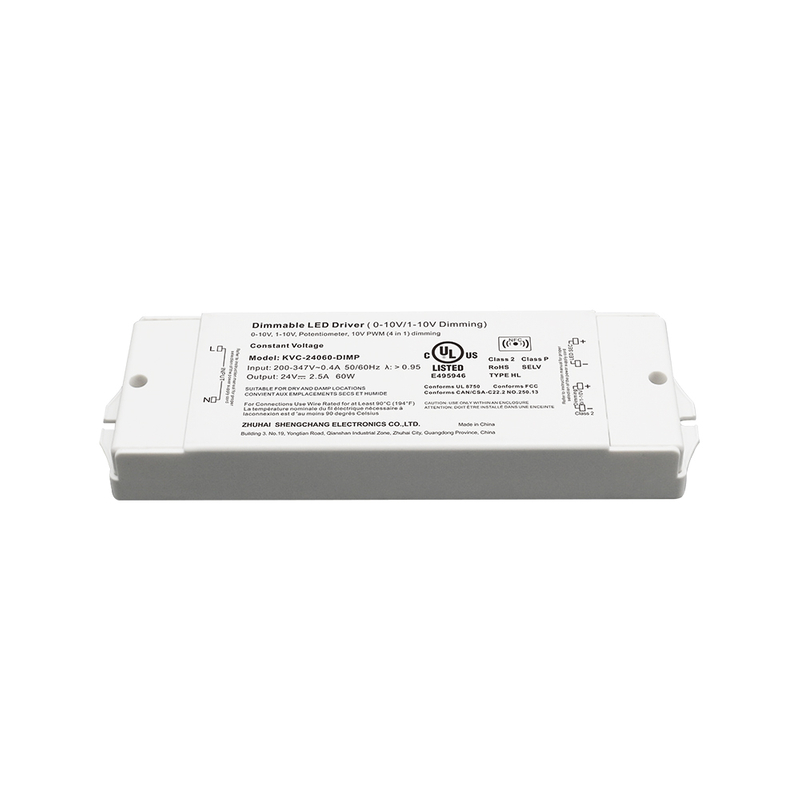60W 0-10V Dimmbare konstante Spannung LED -Treiber 200 -347 Volt AC