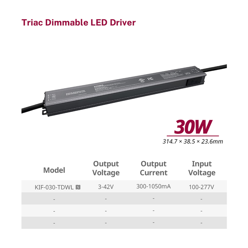 Dritat LED 30W 40W 60W CC Triac err&euml;suese LED Furnizimi me energji elektrike 100v 110v 120v 277v hyrje AC