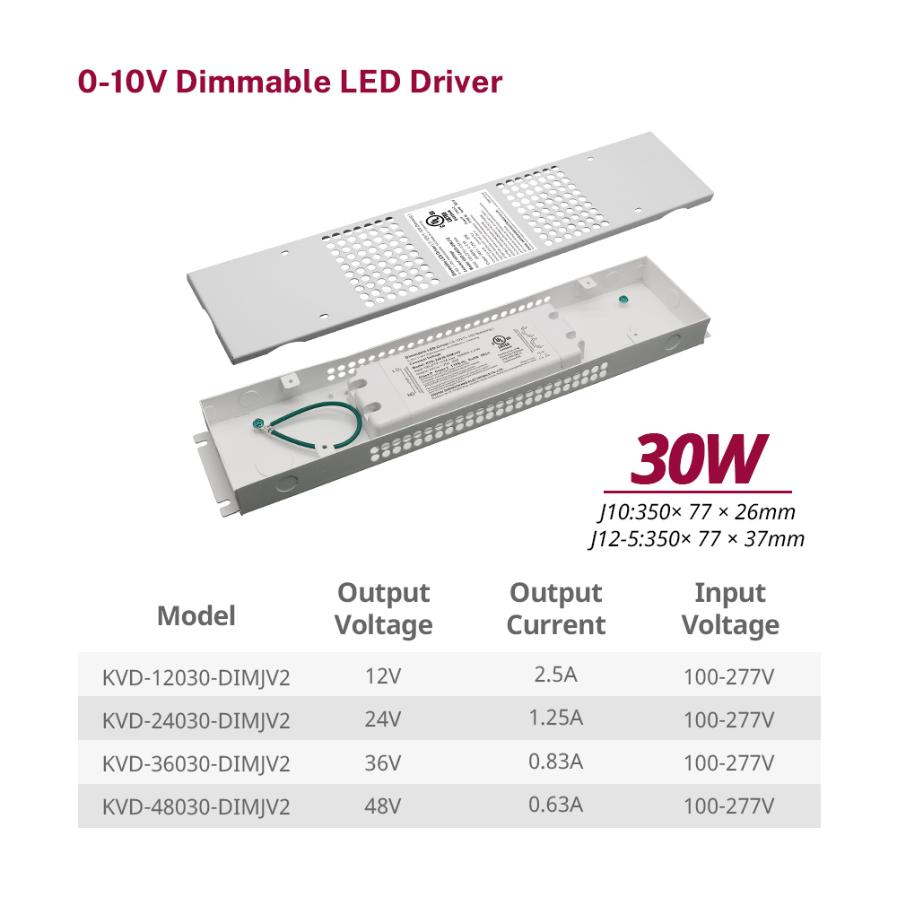 30 W CV Kunststoff 0–10 V dimmbares LED-Netzteil mit Anschlussdose, hergestellt in Vietnam