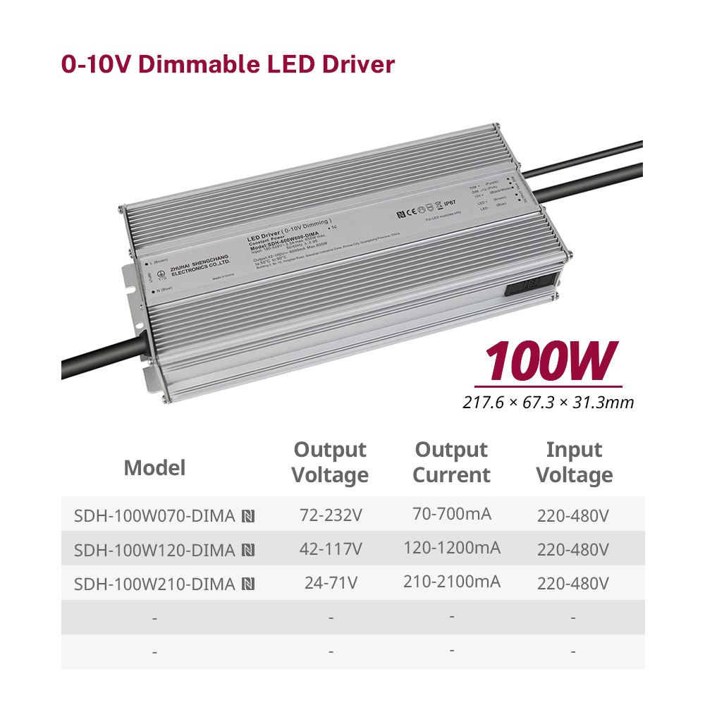 100W 150W 200W 240W 320W 480W 600W 800W 0-10V Isol&eacute;iert LED Driver 220-480V AC