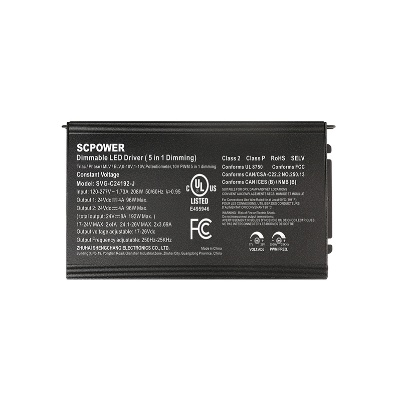 30W 60W 80W 96W 120W 150W 192W 200W 288W 300W 500W 600W CV สกรูฟรีในตัวกล่อง Triac Dimming Driver 0-10V 12V 24V 48V