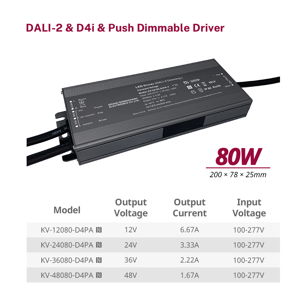 D4P 80 watt CV DALI-2 D4i İtme LED S&uuml;r&uuml;c&uuml;s&uuml; 12V 24V 36V 48V
