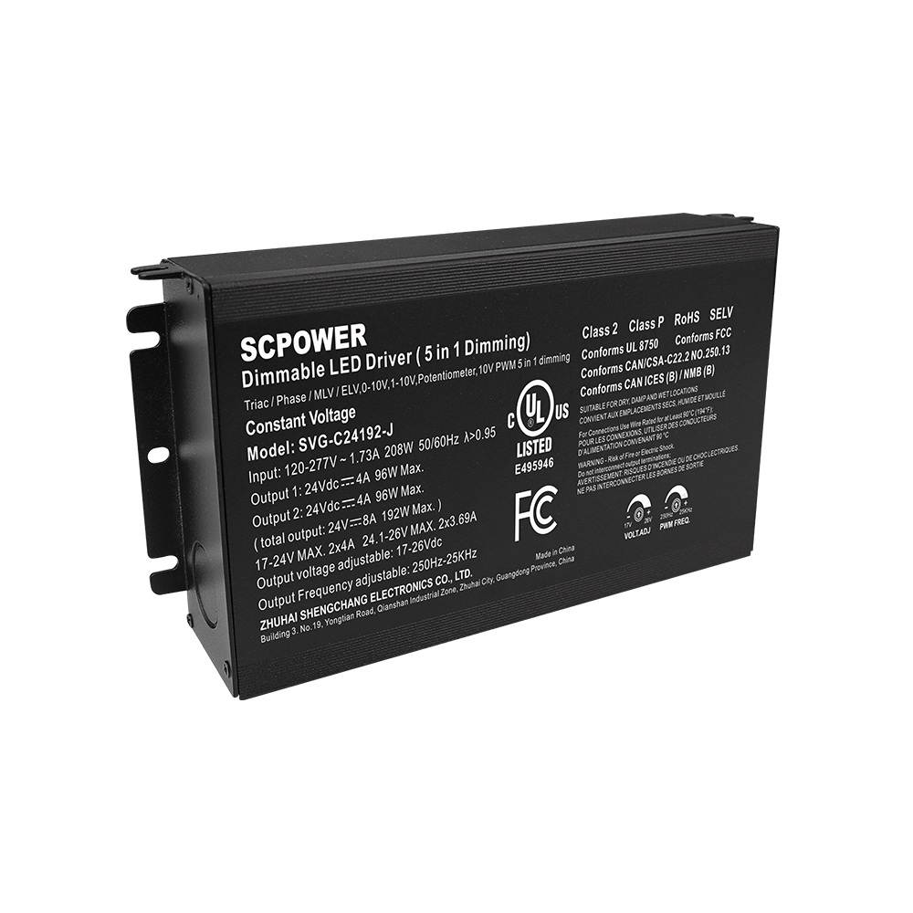 30W 60W 80W 96W 120W 150W 192W 200W 288W 300W 500W 600W CV สกรูฟรีในตัวกล่อง Triac Dimming Driver 0-10V 12V 24V 48V