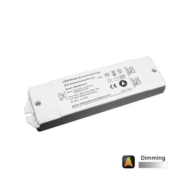 20 W-os f&eacute;nyerőszab&aacute;lyz&oacute; CCT 1-2 csatorn&aacute;s BLE Casambi &aacute;lland&oacute; &aacute;ram&uacute; LED meghajt&oacute; 0-650mA 6-42 volt LED panelhez