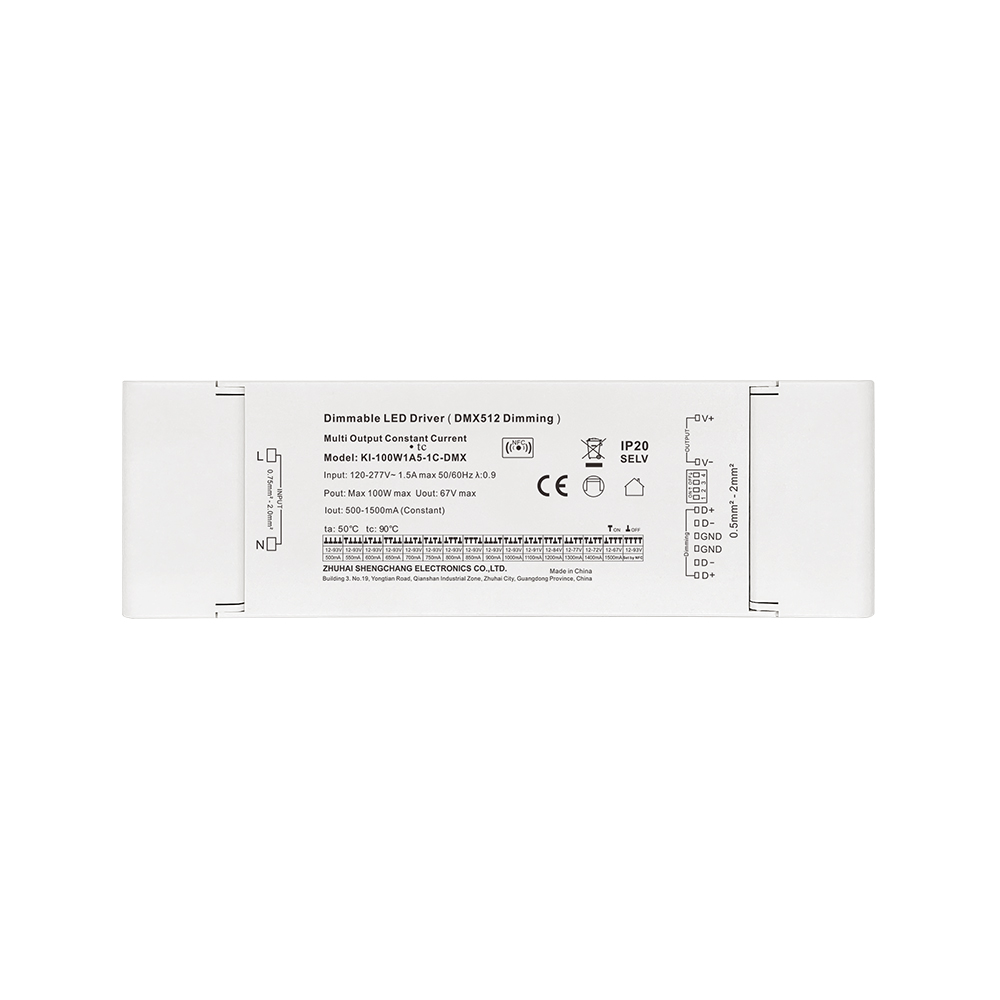 100W 500mA-2500mA 12V-93V DC Corrente constante regul&aacute;vel 3 4 canais RDM DMX RGB RGBW LED Driver