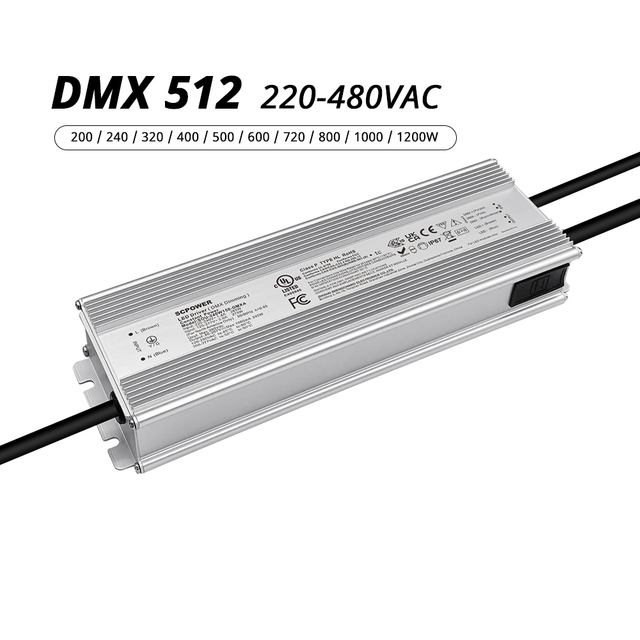 100W 150W 200W 240W 320W 400W 500W 600W 720W 800W 1200W DMX Ikke-isoleret LED-driver 220-480VAC
