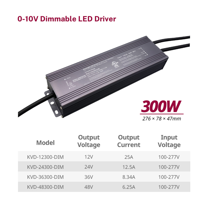 300W CV 0-10V Fuente de alimentación LED neglable para LED para LED