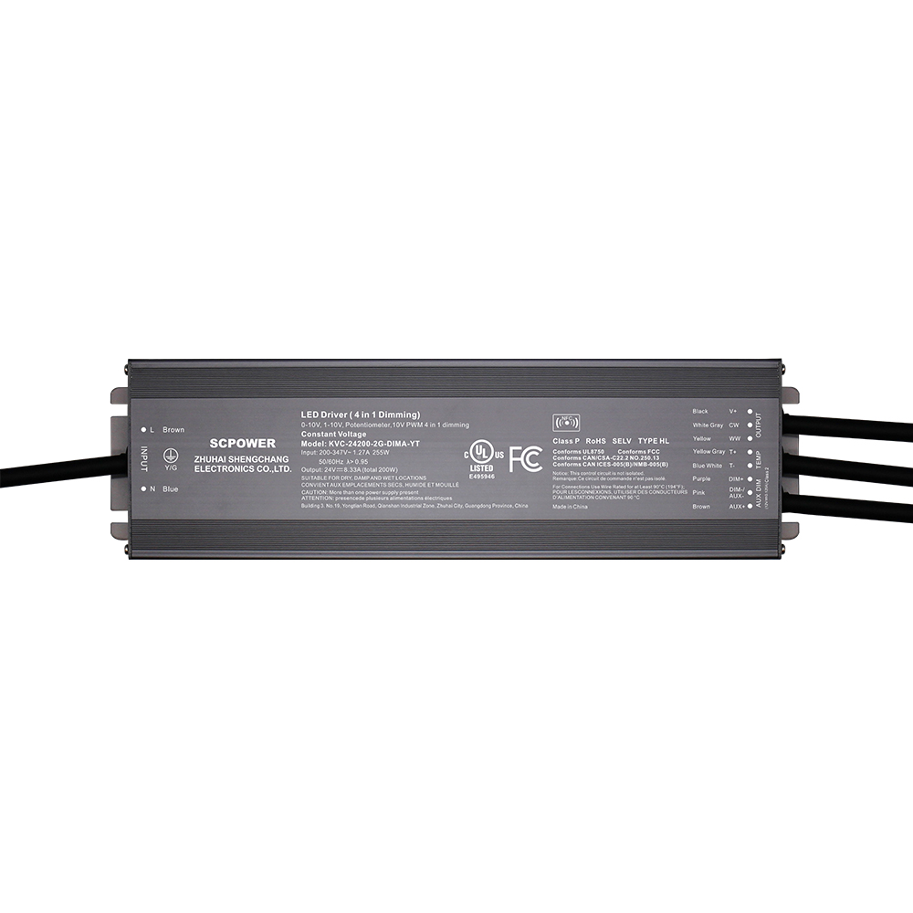 200W CCT 0-10V pastovios įtampos LED tvarkyklė