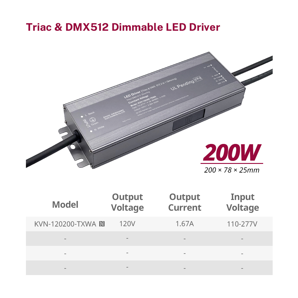 200 W CV Triac DMX 512 LED szalagos t&aacute;pegys&eacute;g 120 VDC 1,25 5 Amperes LED l&aacute;mp&aacute;khoz