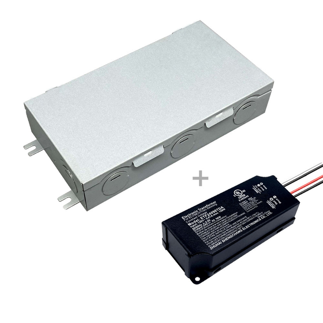 60W 96W TRIAC DAMMABLE LED Transformer 120V til 12V 24V DC med koblingsboks