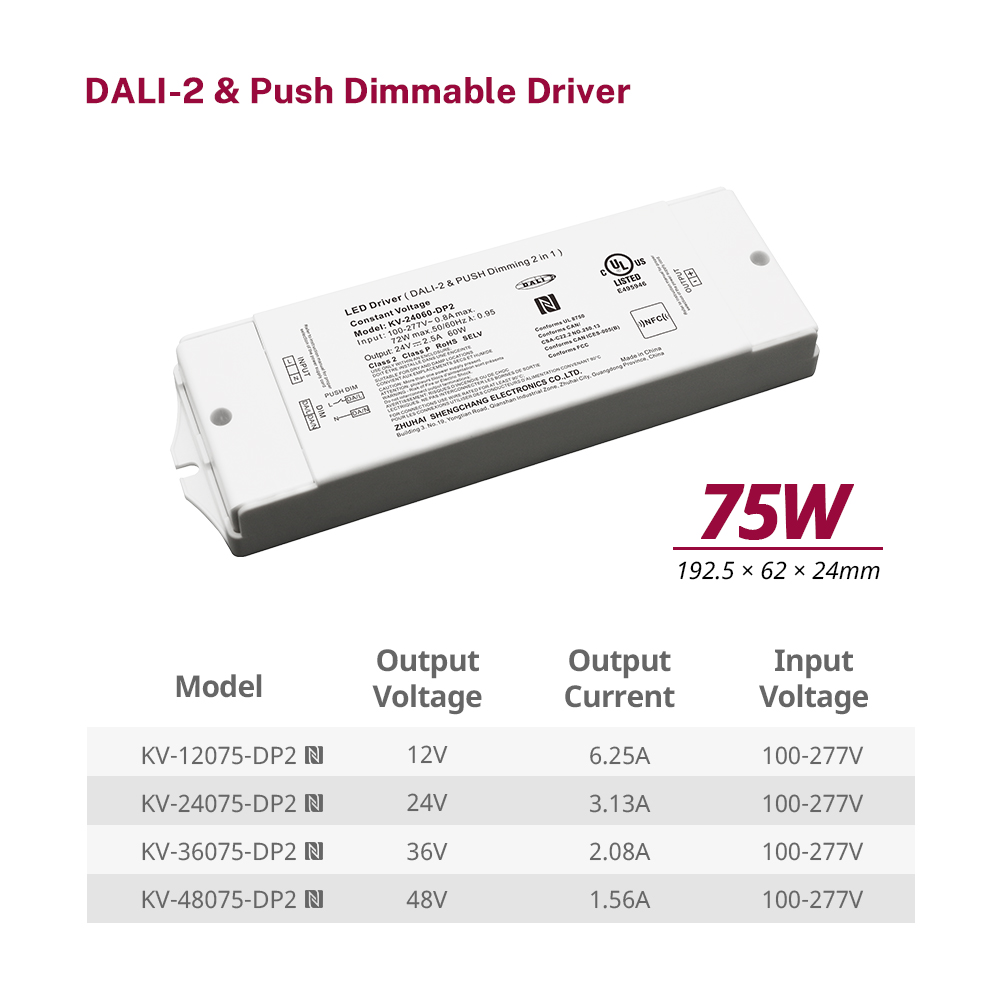 DP2 60W 75W 90W CV DALI 2 Push LED meghajt&oacute; LED l&aacute;mp&aacute;hoz