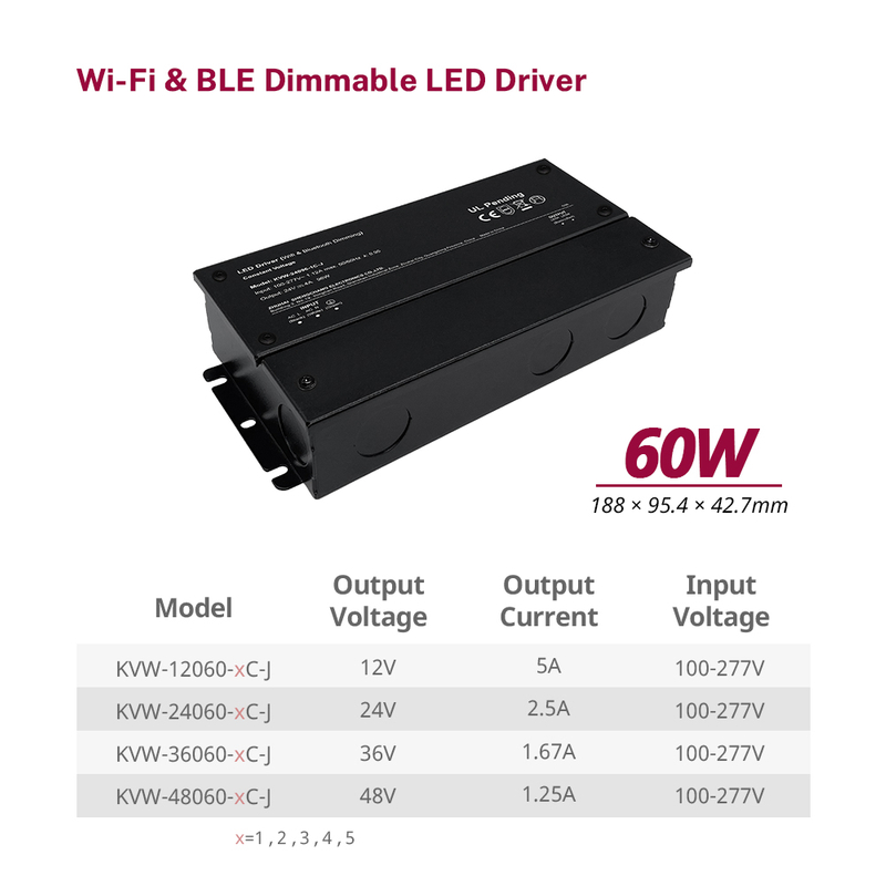 60W - 300W CV RGB CW สีเดียว 1 - 5 ช่องสัญญาณลดน้อย