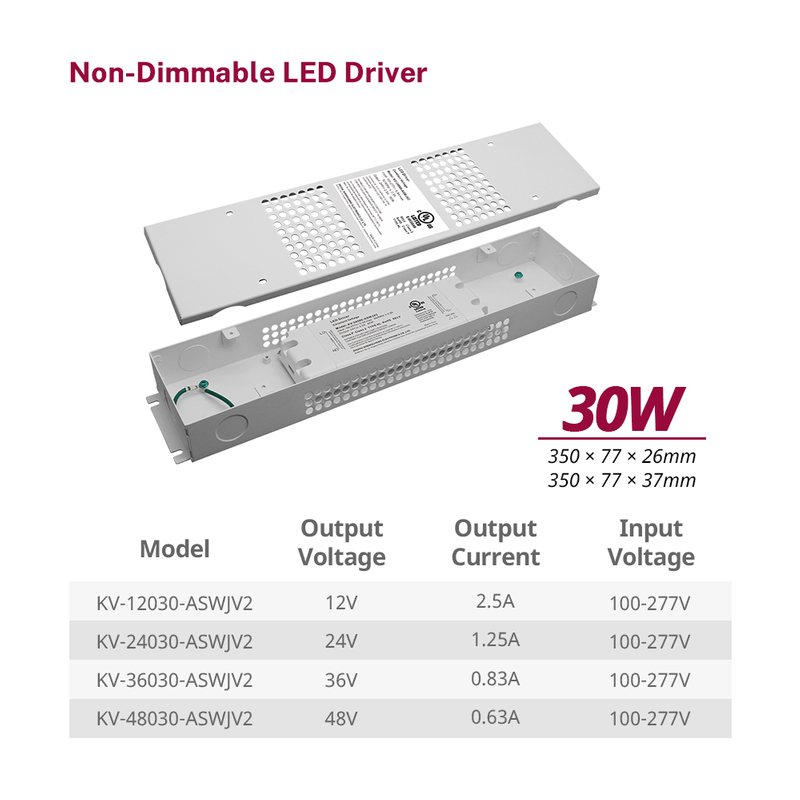 30W 60W CV IP20 Без минимално барање за оптоварување Префрлување напојување за LED светло за шипки