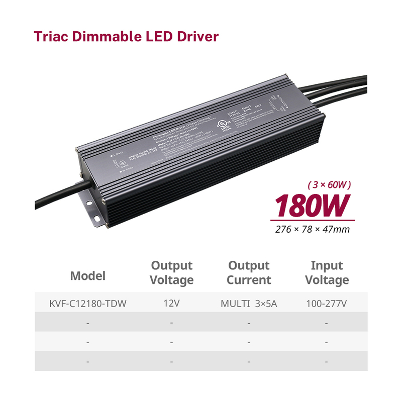 Furnizimi me energji LED i klas&euml;s 2 180W Triac me err&euml;sim CV 110vac 120vac dhe m&euml; i lart&euml;