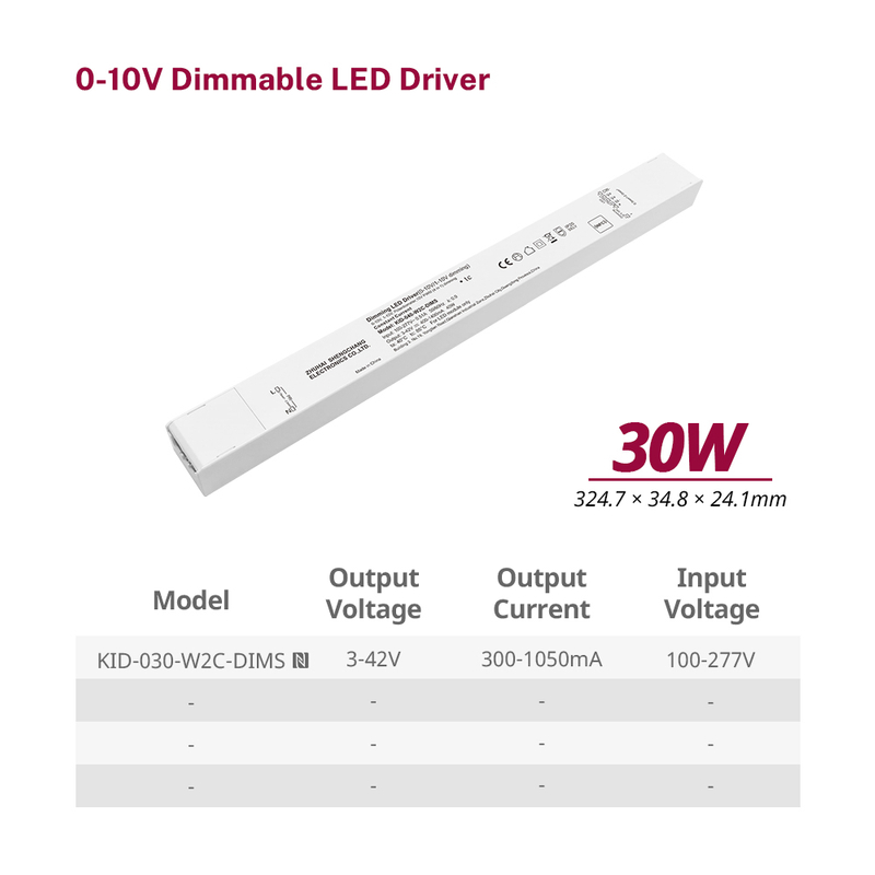 30 40 60 ワット CC 薄暗いから暖かい 0-10V 調光可能な定電流 LED 電源 100V 110V 120V 130V 277V AC