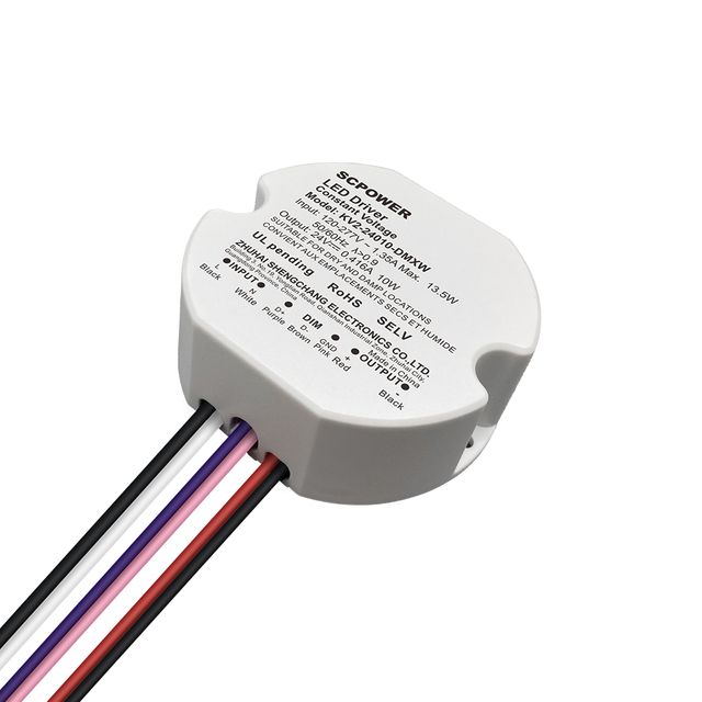 10W 15W 20W 25W 30W 40W सीवी मिनी DMX512 Dimmable प्लास्टिक गोल डीएमएक्स एलईडी ड्राइवर इनपुट 100-277V एसी