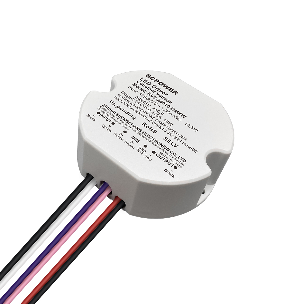 10 واط 15 واط 20 واط 25 واط 30 واط 40 واط DMX512 الجهد المستمر البلاستيك الصغير الجولة DMX LED سائق المدخلات 100-277 فولت التيار المتناوب