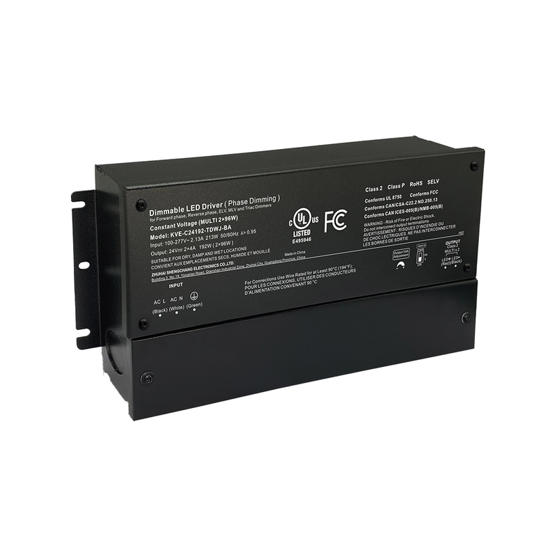 คลาส 2 180W 192W 288W 300W Triac Dimmable LED Power Supplies CV พร้อมสายไฟแถบ LED หลายเส้น