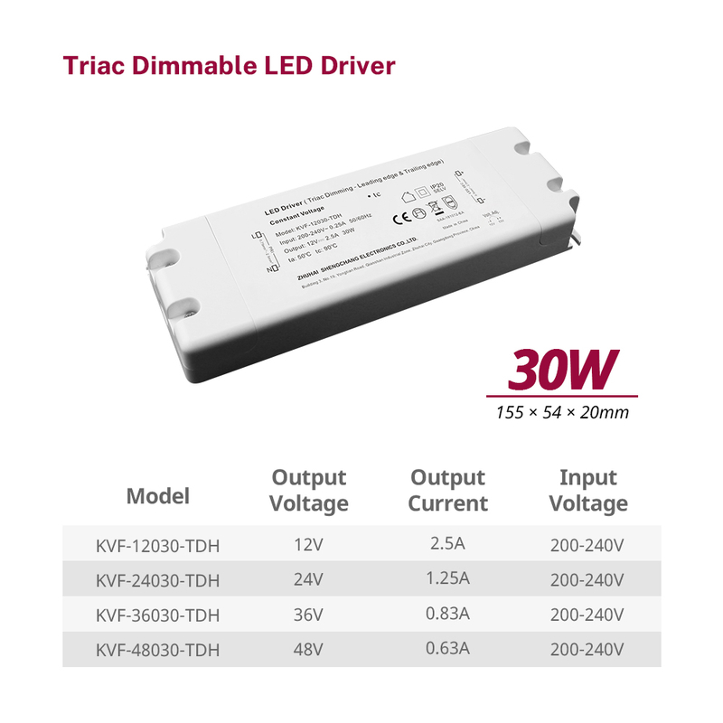 30 Watt CV Triac Dimmable LED nga Suplay ti Kuriente Nangato a boltahe
