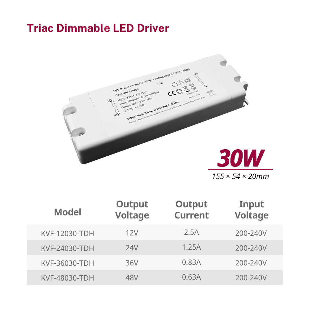 30 Watt CV Triac Dimmable LED nga Suplay ti Kuriente Nangato a boltahe
