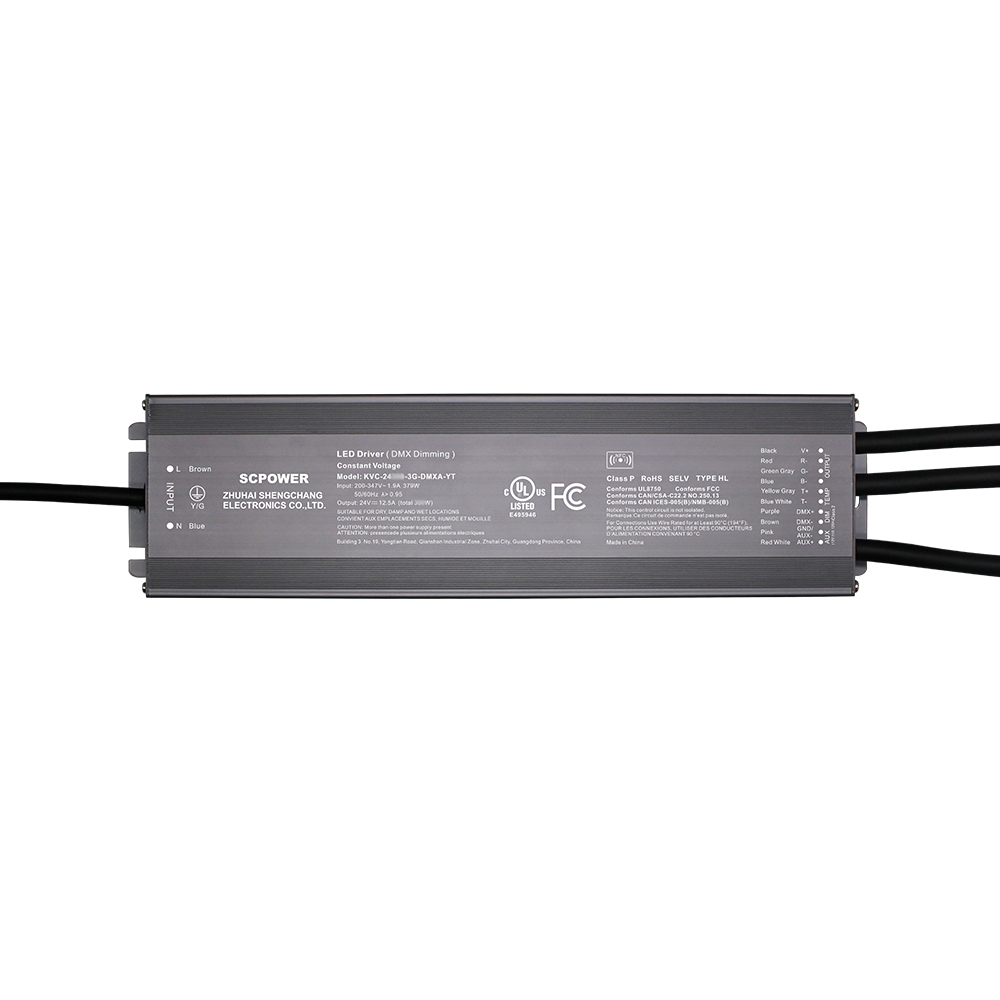 288W 300W RGB DMX512 عكس الضوء الجهد المستمر LED سائق 200V -347V AC