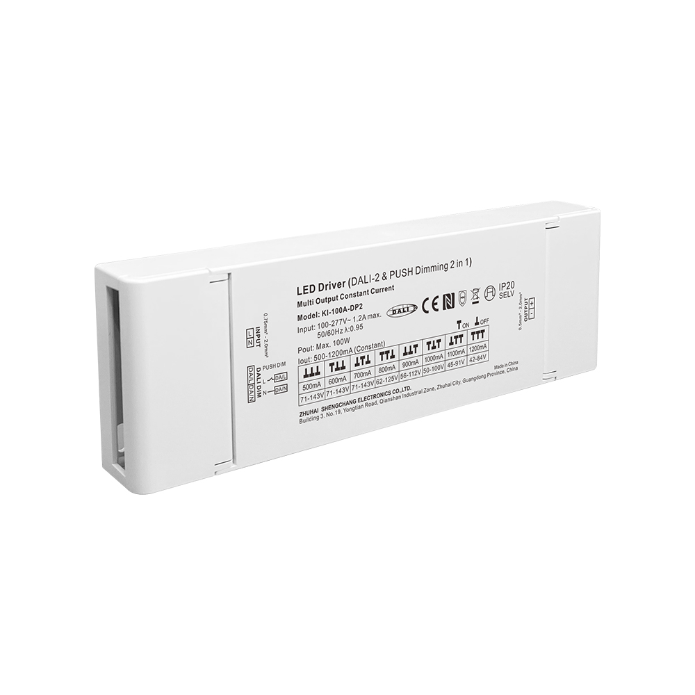 DP2 100W konstant str&oslash;m RGBW RGB DALI-2 Push D&aelig;mpbar driver LED DALI