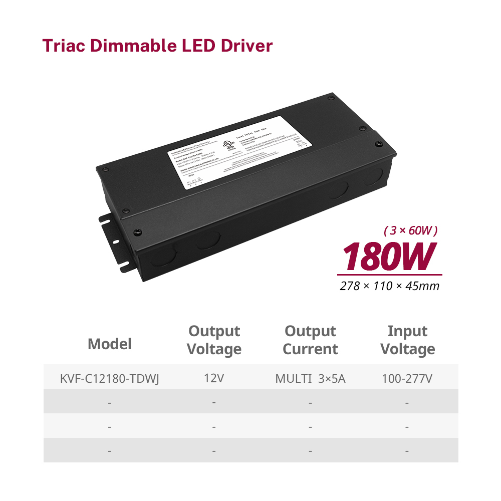180W 192W 288W 300W 384W Triac Bộ nguồn LED đầu ra loại 2 c&oacute; thể điều chỉnh độ s&aacute;ng CV c&oacute; hộp nối