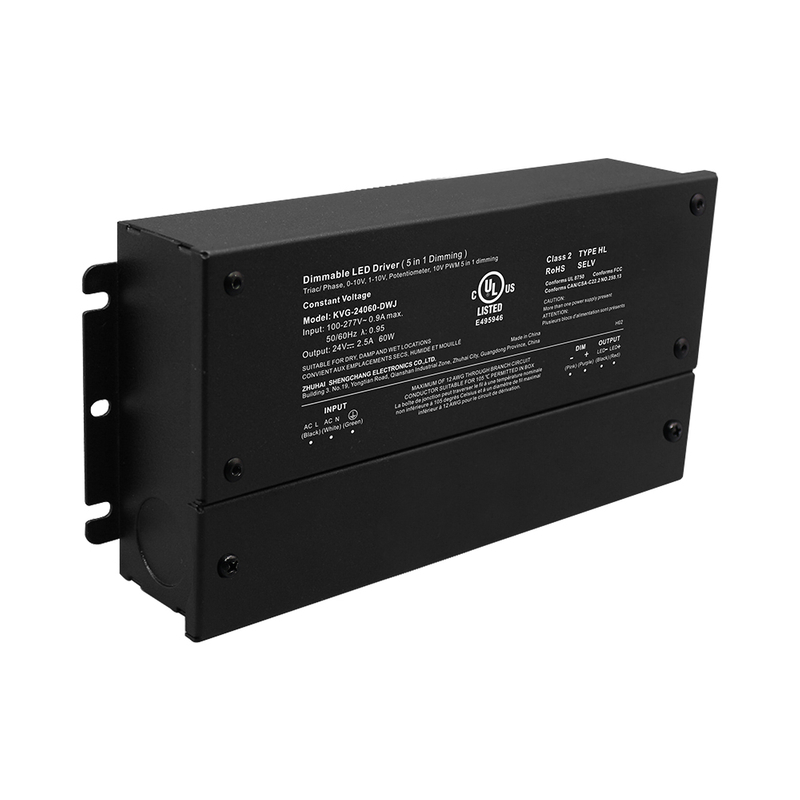 30W til 600W Triac 0-10V dobbel dimbar LED-driver CV med koblingsboks