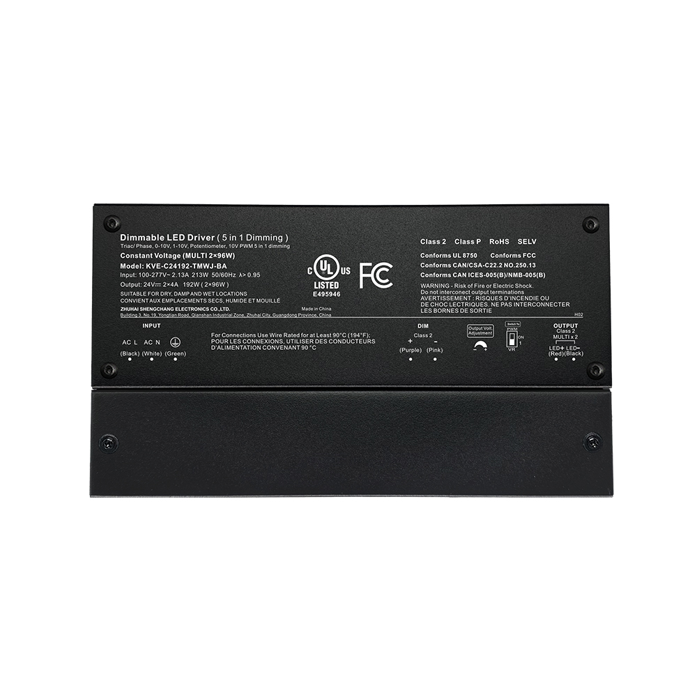 Class 2 180W 192W 288W 300W Triac 0-10V Tunable Waterproof LED Driver CV with Junction Box