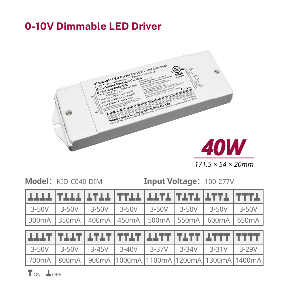 10 wattia 20 wattia 40 wattia 60 wattia vakiovirtaa 0-10 V himment&auml;v&auml; LED-virtal&auml;hde kattovalaisimille