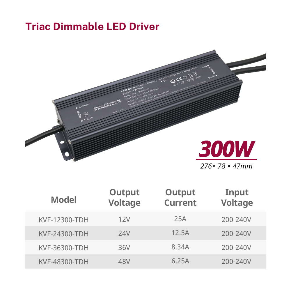 300 320 360 Watt CV Triac D&aelig;mpbar LED Str&oslash;mforsyning 12 24 36 48 volt