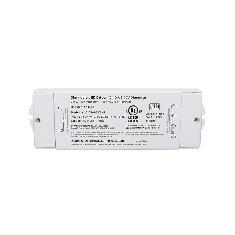 60W 0-10V Dimmbare konstante Spannung LED -Treiber 200 -347 Volt AC