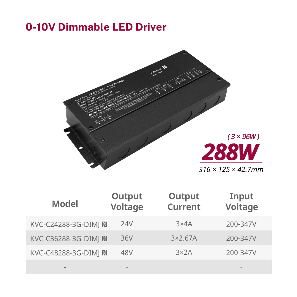 288W 300W 0-10V RGB AC 200V 347V ৰ পৰা 12V 24V 36V 48V DC কনষ্টেণ্ট ভল্টেজ প্ৰগ্ৰেমেবল LED ড্ৰাইভাৰ ৱাটাৰপ্ৰুফ