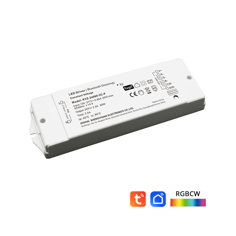 60W CV RGB CW ZigBee Dimmable LED Οδηγός 12V/24V/36V/48V Σταθερός τάσης τροφοδοσίας συμβατή με την εφαρμογή Tuya Smart Life App