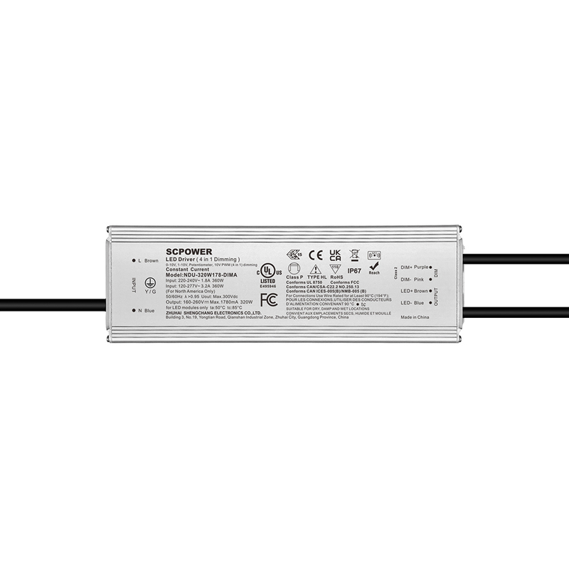 Pilote de LED ext&eacute;rieur 60W 100W 150W 200W 240W 320W 400W 500W 680W 800W 1000W 1200W 0-10V 120-277VAC