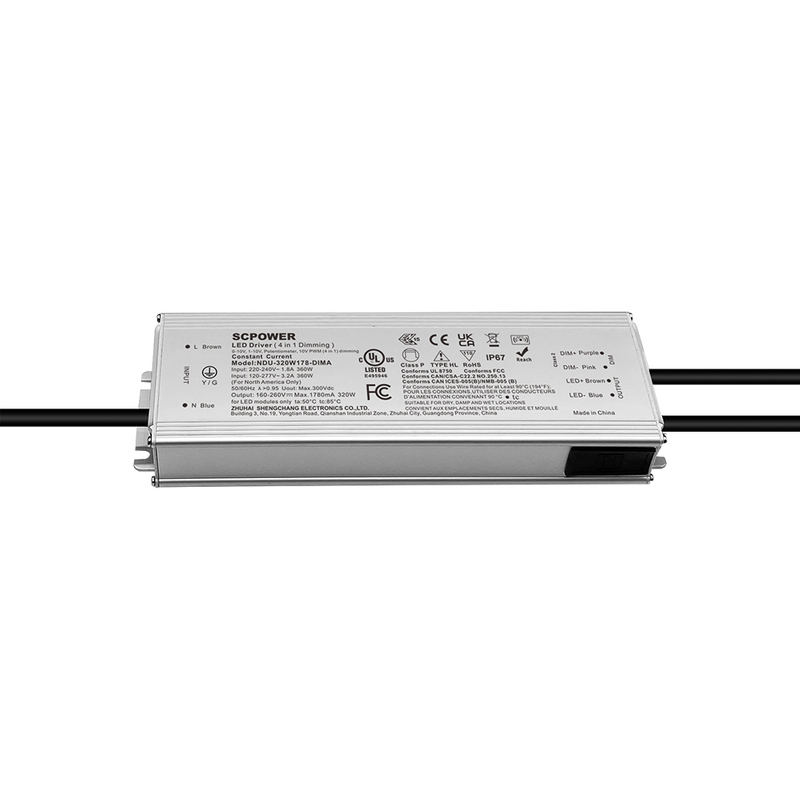 Pilote de LED ext&eacute;rieur 60W 100W 150W 200W 240W 320W 400W 500W 680W 800W 1000W 1200W 0-10V 120-277VAC