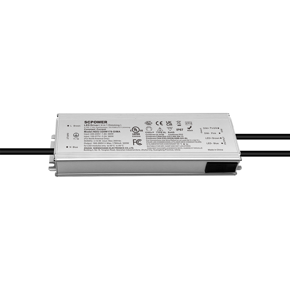 Pilote de LED ext&eacute;rieur 60W 100W 150W 200W 240W 320W 400W 500W 680W 800W 1000W 1200W 0-10V 120-277VAC
