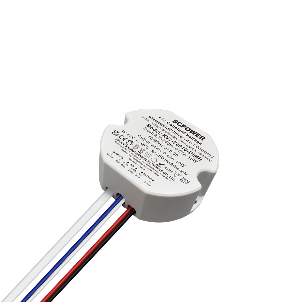 10 15 20 25 30 40 وات جهد ثابت 0-10 فولت 1-10 فولت 4 في 1 محرك LED قابل للتعتيم مخرج PWM شكل دائري