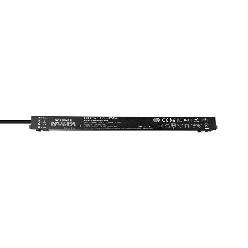 100 150 200 Watt CV Non-Dimming Ultrathin Magnetic Switch Power Supply Led Driver untuk Jalur LED Trek UL/cUL Disahkan