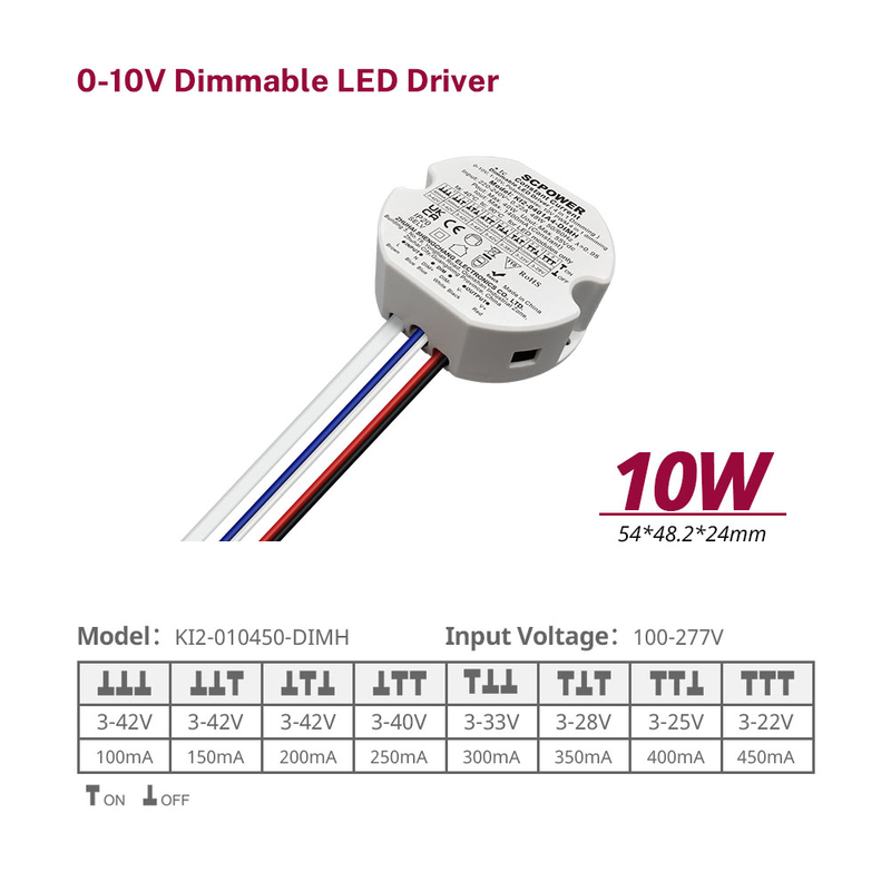 10 15 20 30 40 50 Watt Triac a corrente costante 0-10 V Driver LED dimmerabile 5 in 1 Driver circolare con uscita 3-42 V