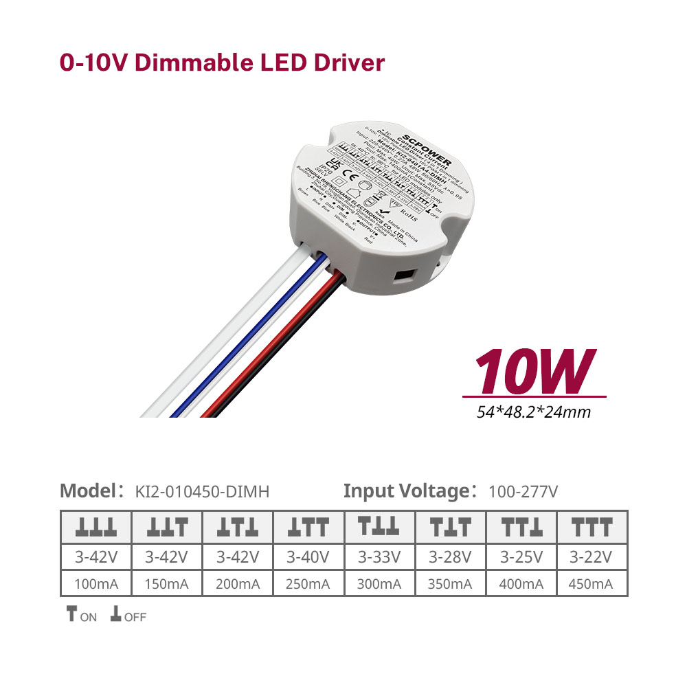 10 15 20 30 40 50 Watt Triac a corrente costante 0-10 V Driver LED dimmerabile 5 in 1 Driver circolare con uscita 3-42 V