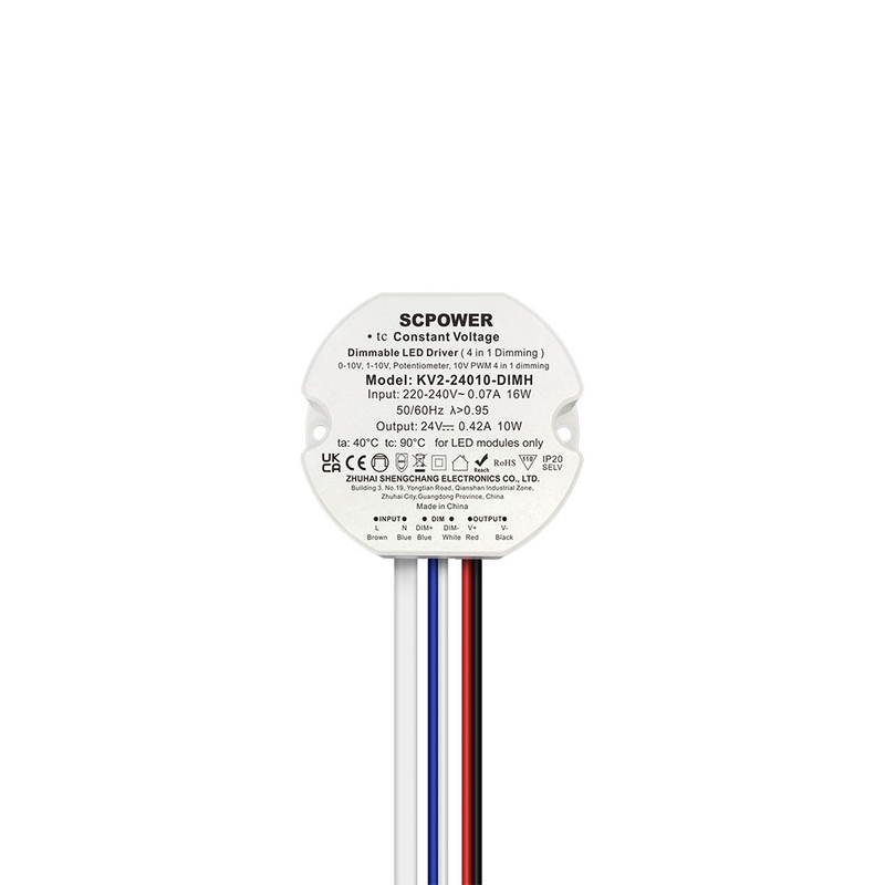 10 15 20 25 30 40 Watt Tensione costante 0-10 V 1-10 V Driver LED dimmerabile 4 in 1 Uscita PWM Forma rotonda