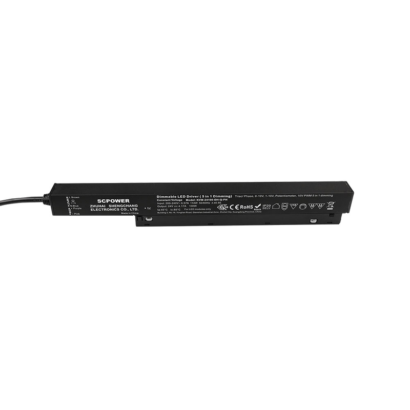 उच्च पॉवर फॅक्टर 100 150 200 वॅट सीवी ट्रायॅक 0-10v 1-10v 5 इन 1 रिसेस्ड चुंबकीय डिमबल एलईडी ड्राइवर उच्च कार्यक्षमता प्रकाश